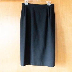 VIN Herve Bernard by Bernard Holtzman 100% Wool Black Pencil MidiSkirt womens 12
